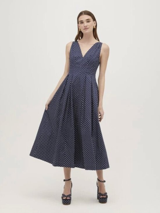 Hill House Home Dresses & Skirts - Hill House Home The Jacqueline Dress Navy Polka Dot Cotton NWT Medium
